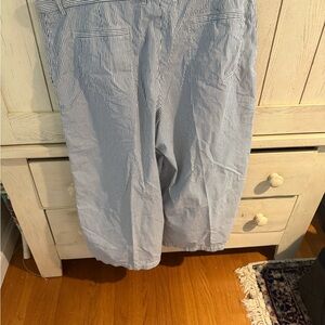 Lafayette 148 New York Navy and White Striped Trousers